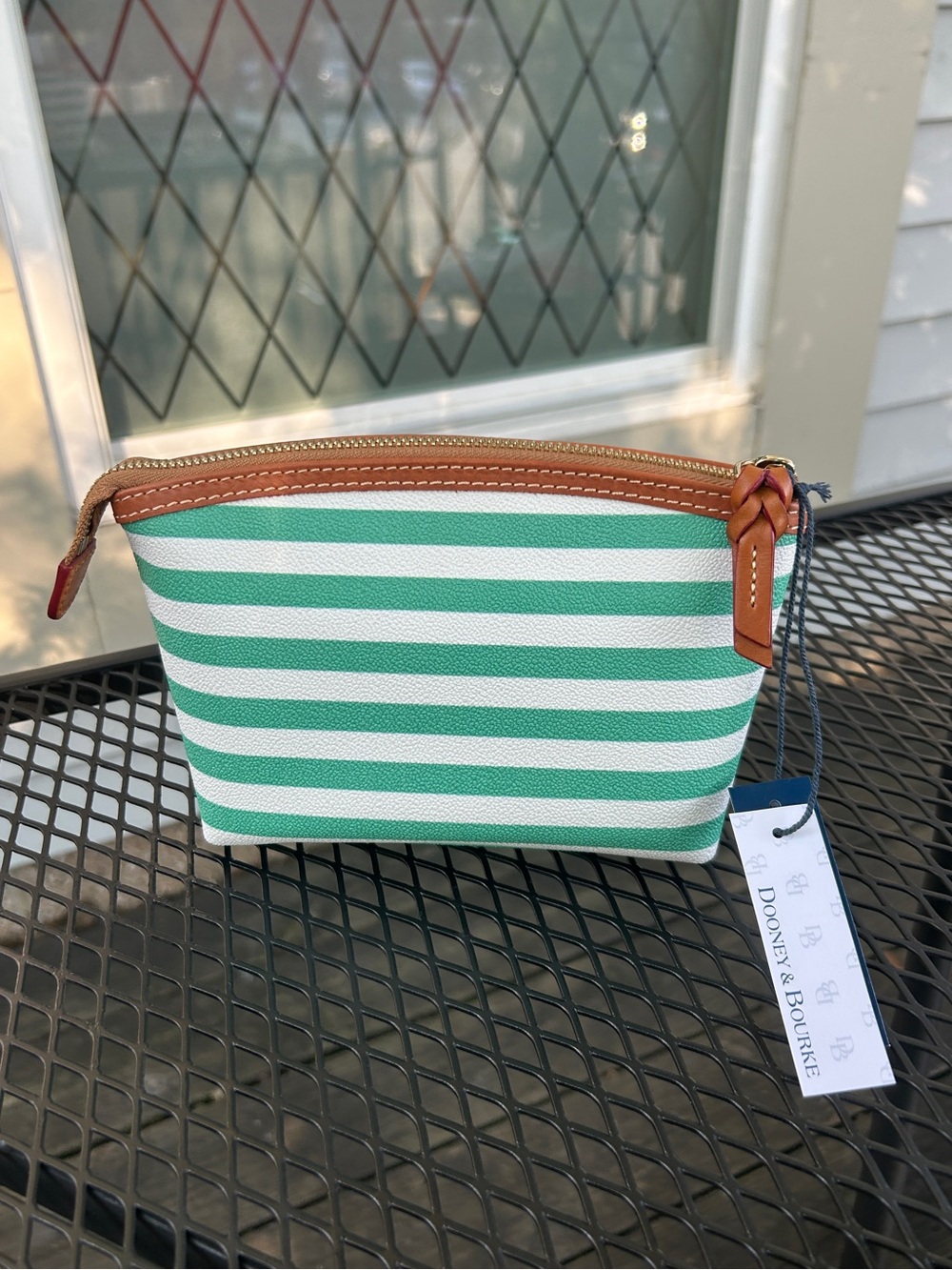 Dooney & Bourke Sullivan Cosmetics Bag  -   Blue and White Stripes - Picture 3 of 8